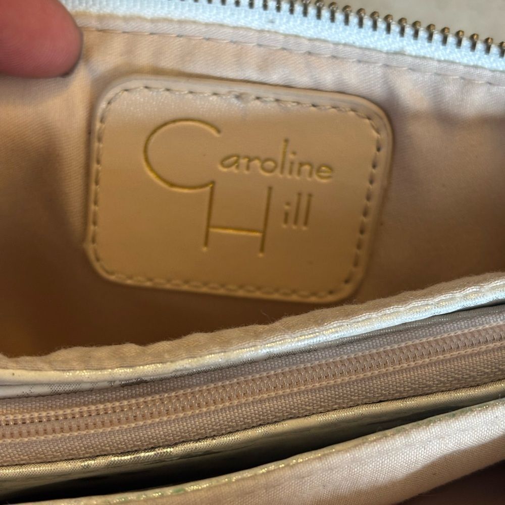 Elegant White and Silver Women's Crossbody Bag by Caroline Hill - Picture 3 of 6